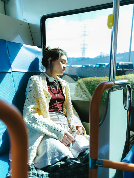 WAVE KNIT CARDIGAN IVORY