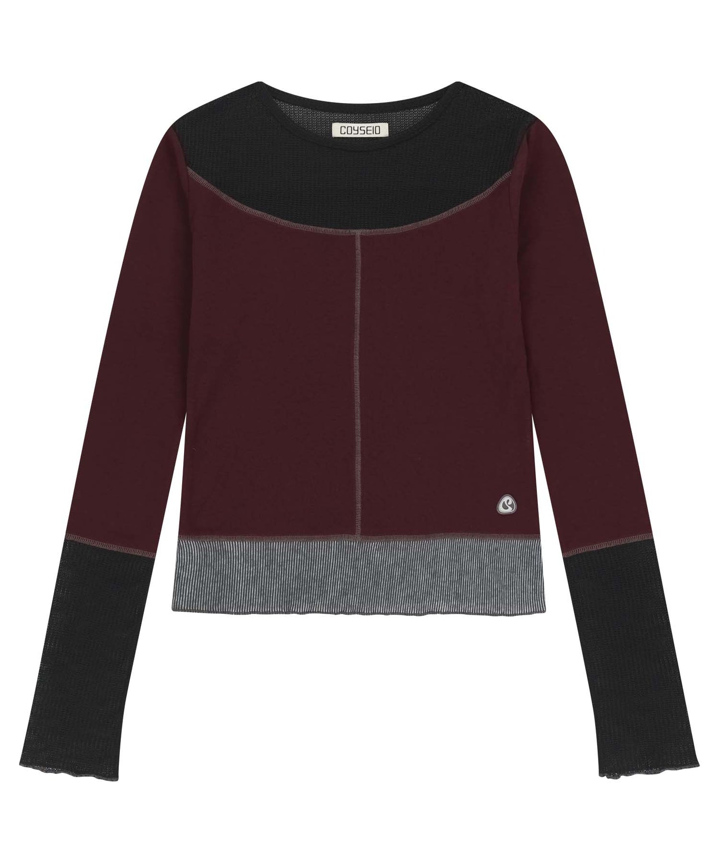 NET STITCH LONGSLEEVES PLUM RED