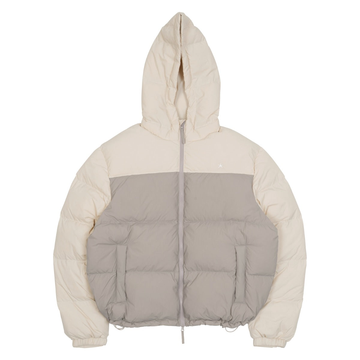 TCM color block puffer jacket (grey)