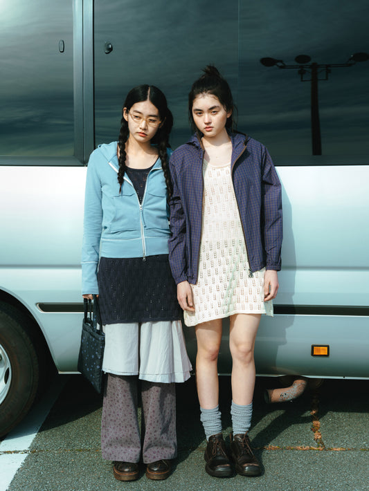 FLOWER PATTERN PANTS PURPLE GREY