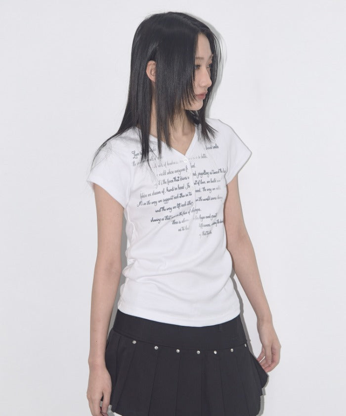 VINTAGE SNAP LETTERING TEE (WHITE)