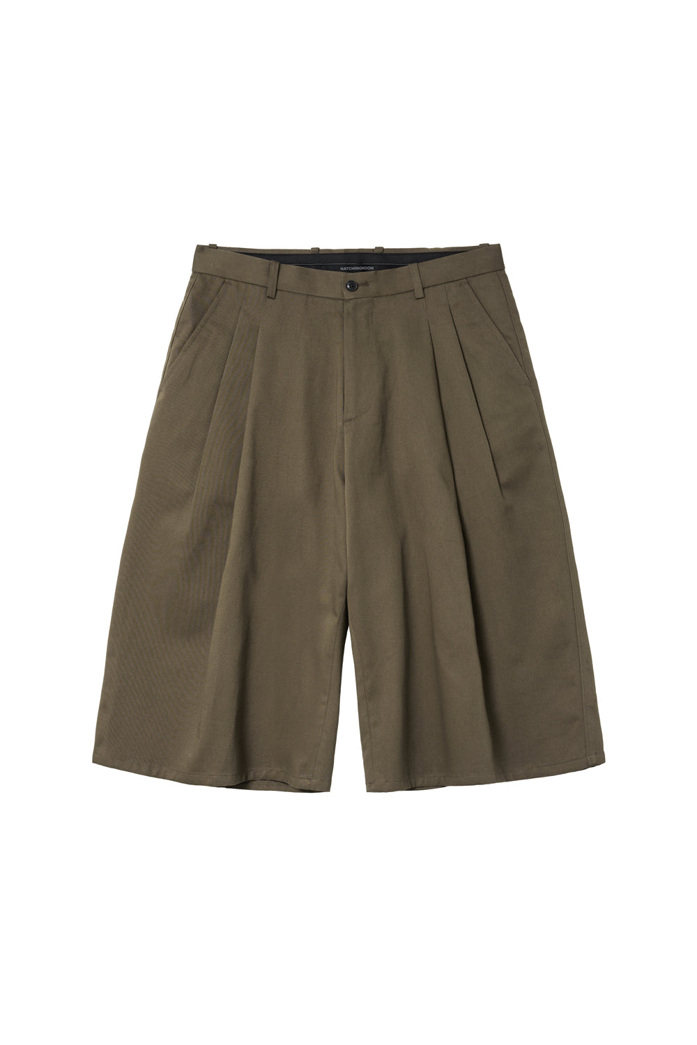 Two Pleats Shorts Dark Brown