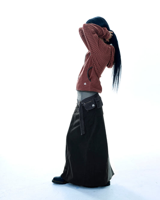 WASHED COTTON BELT BAG BROWN