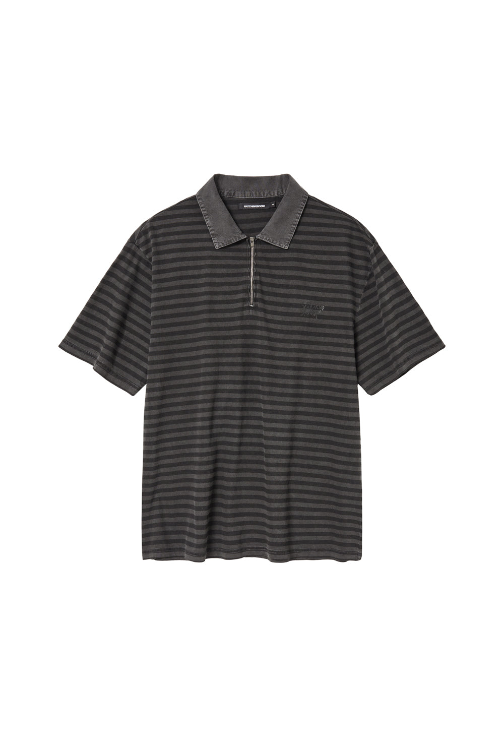 VTG Stripe Polo Tee 1/2 Charcoal