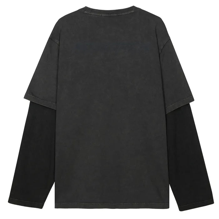 Double Layer Applique Long sleeve / Charcoal