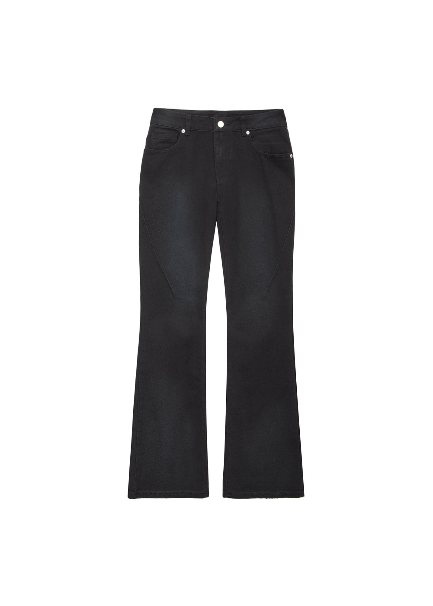 SPRAY WASHED BOOT-CUT DENIM (BLACK)