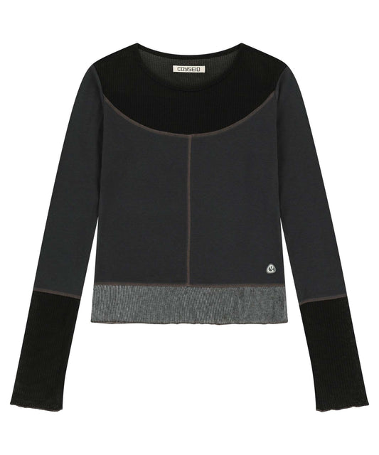 NET STITCH LONGSLEEVES BLACK