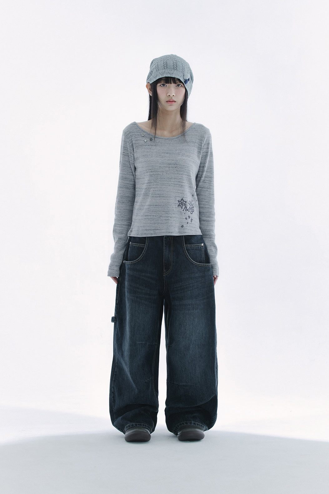 HUG stitch knit T (Multi)