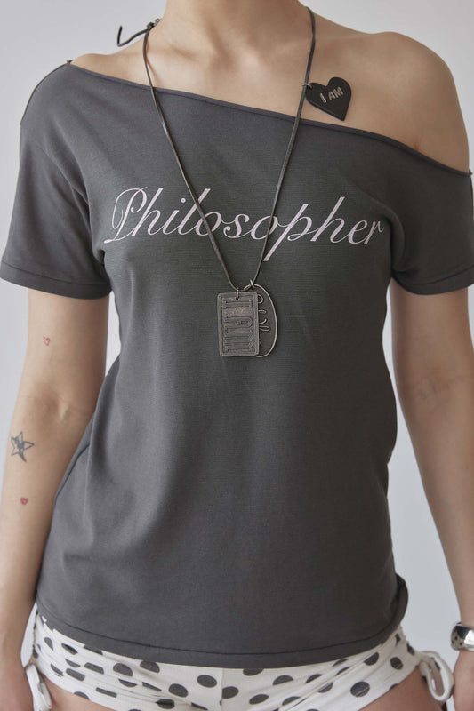 Hook Me Up Layered Tee Charcoal