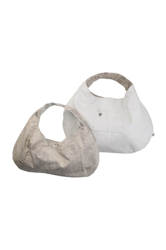 EYELET LEATHER BAG (WHITE)