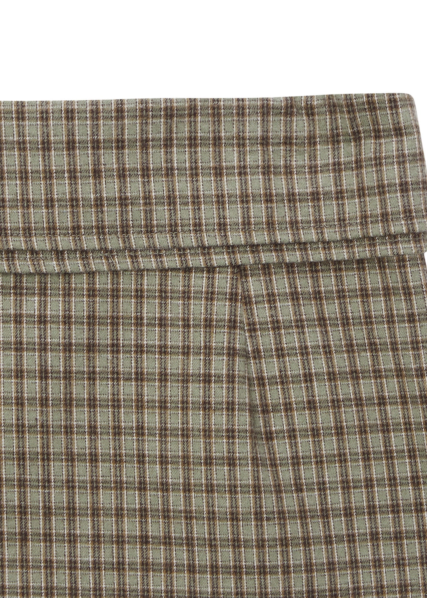 CHECKED LAYERED MINI SKIRT (BROWN)