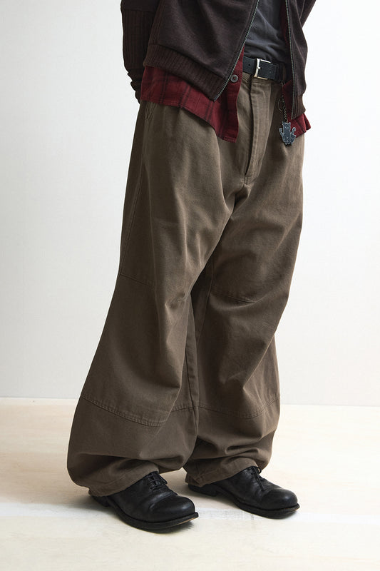 Volume Pants Oxford Washed Dark Beige