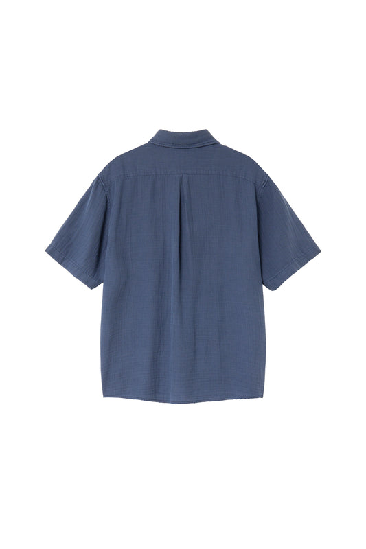 Loosed Shirt Double Face Blue Grey