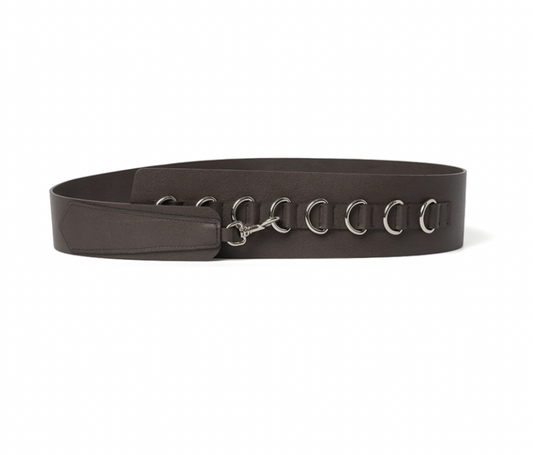 Buckle Chain Leather Belt / 2 COLOR