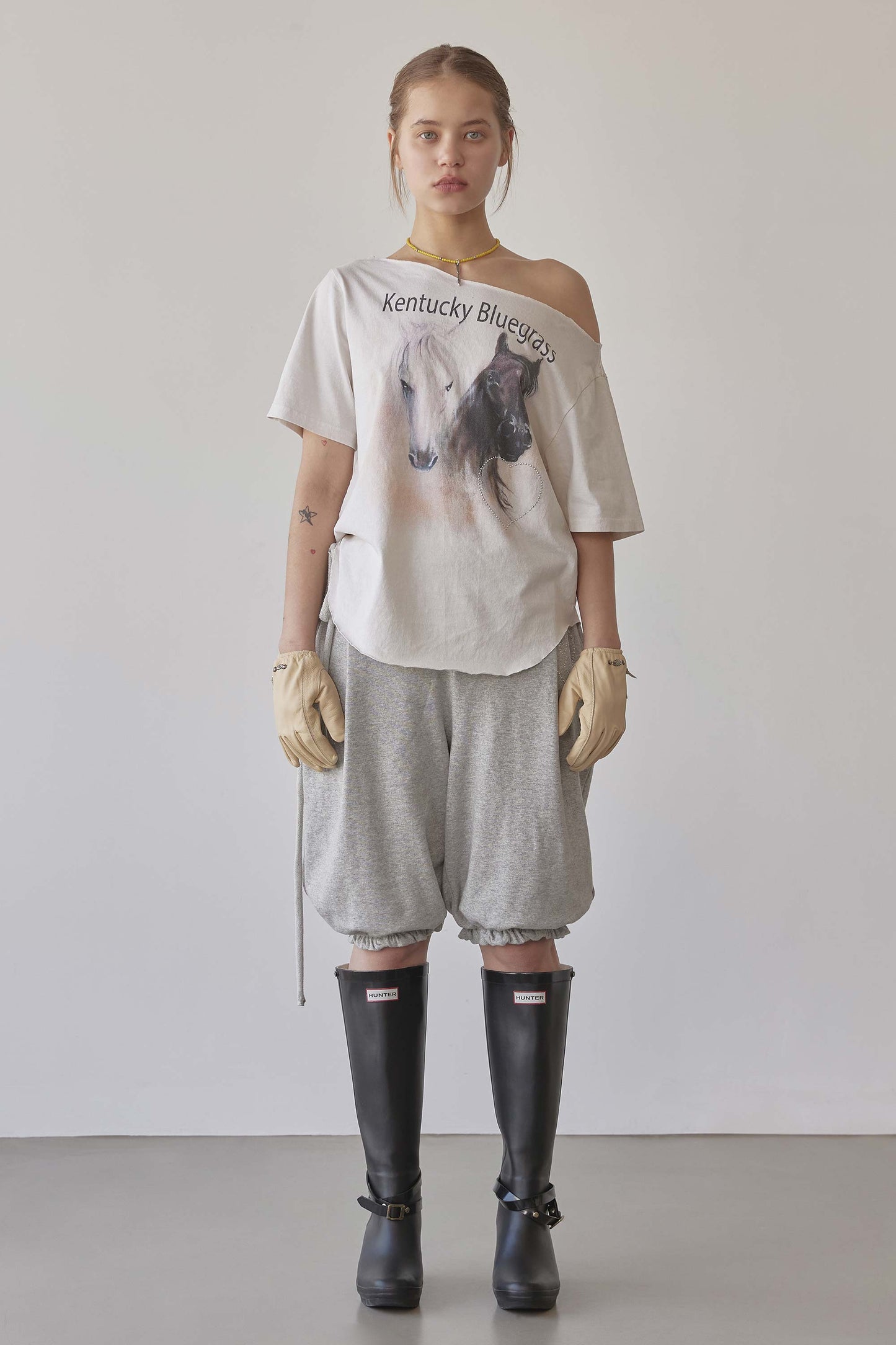 Pumpkin Half Sweatpants Melange Gray