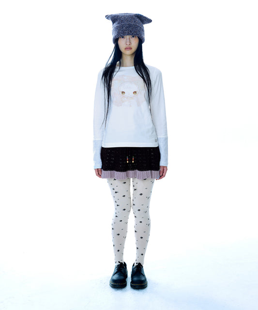 RUSTIC FLOWER STOCKING IVORY