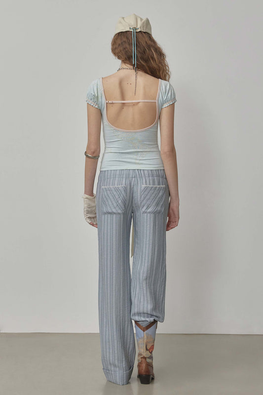 Tourist Scoop Back Tee Baby Blue