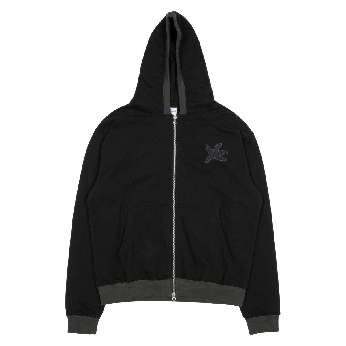 TCM line hooded zip-up (black)