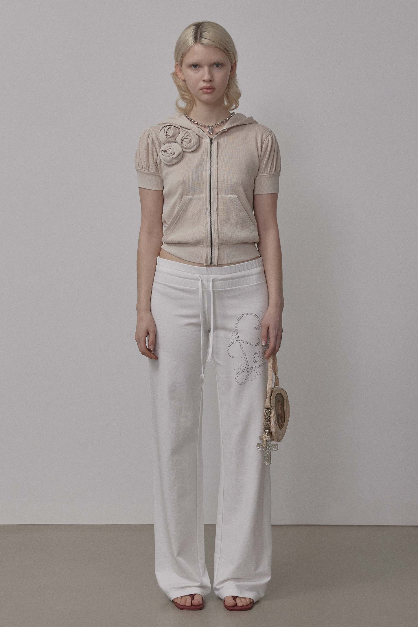 Faith Cotton Track Pants White