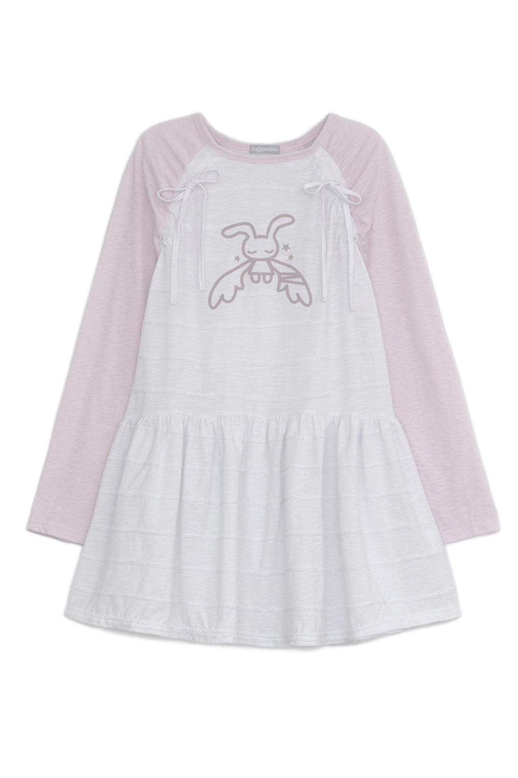 Angel patched raglan dress (White Pink)