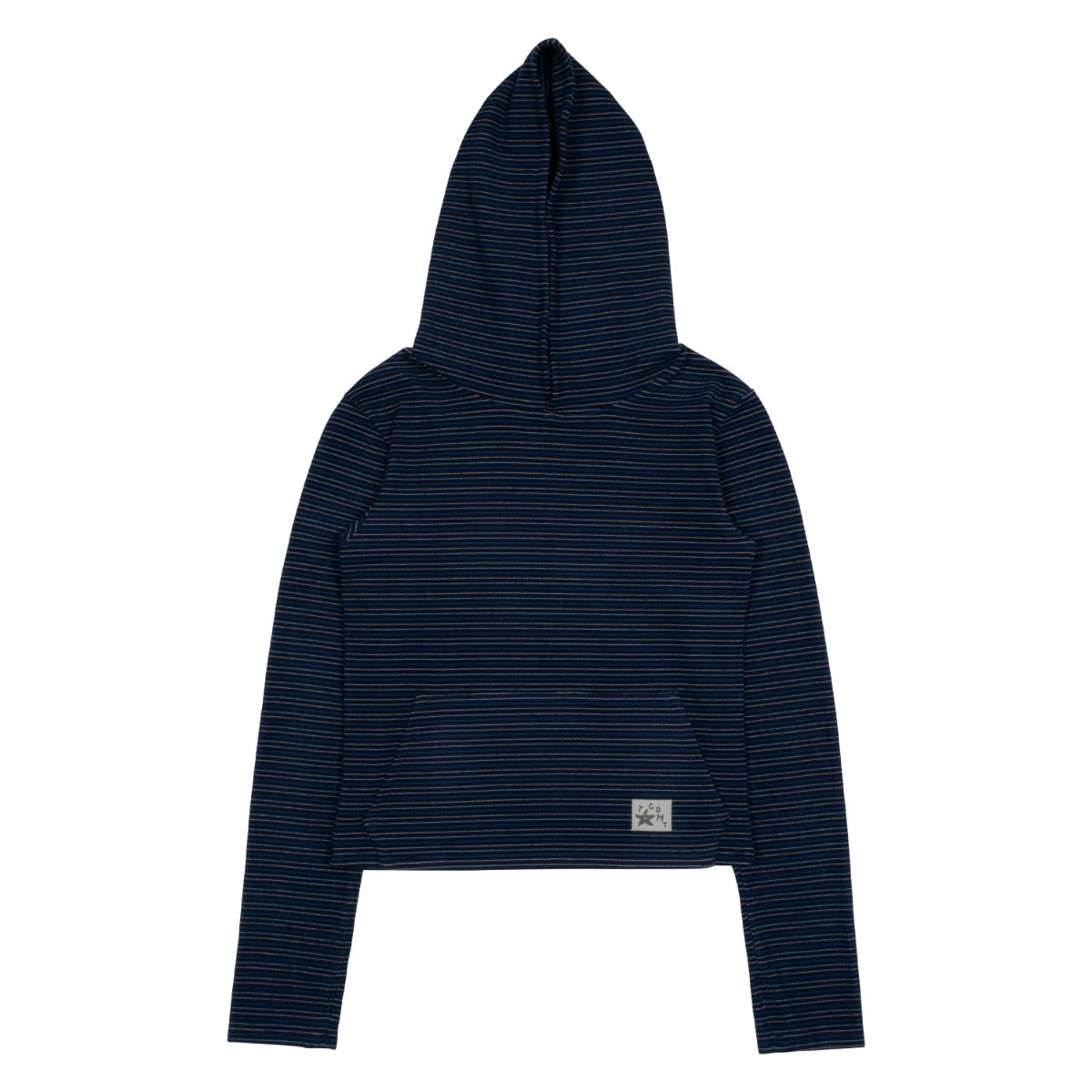TCM stripe crop hoodie (navy)