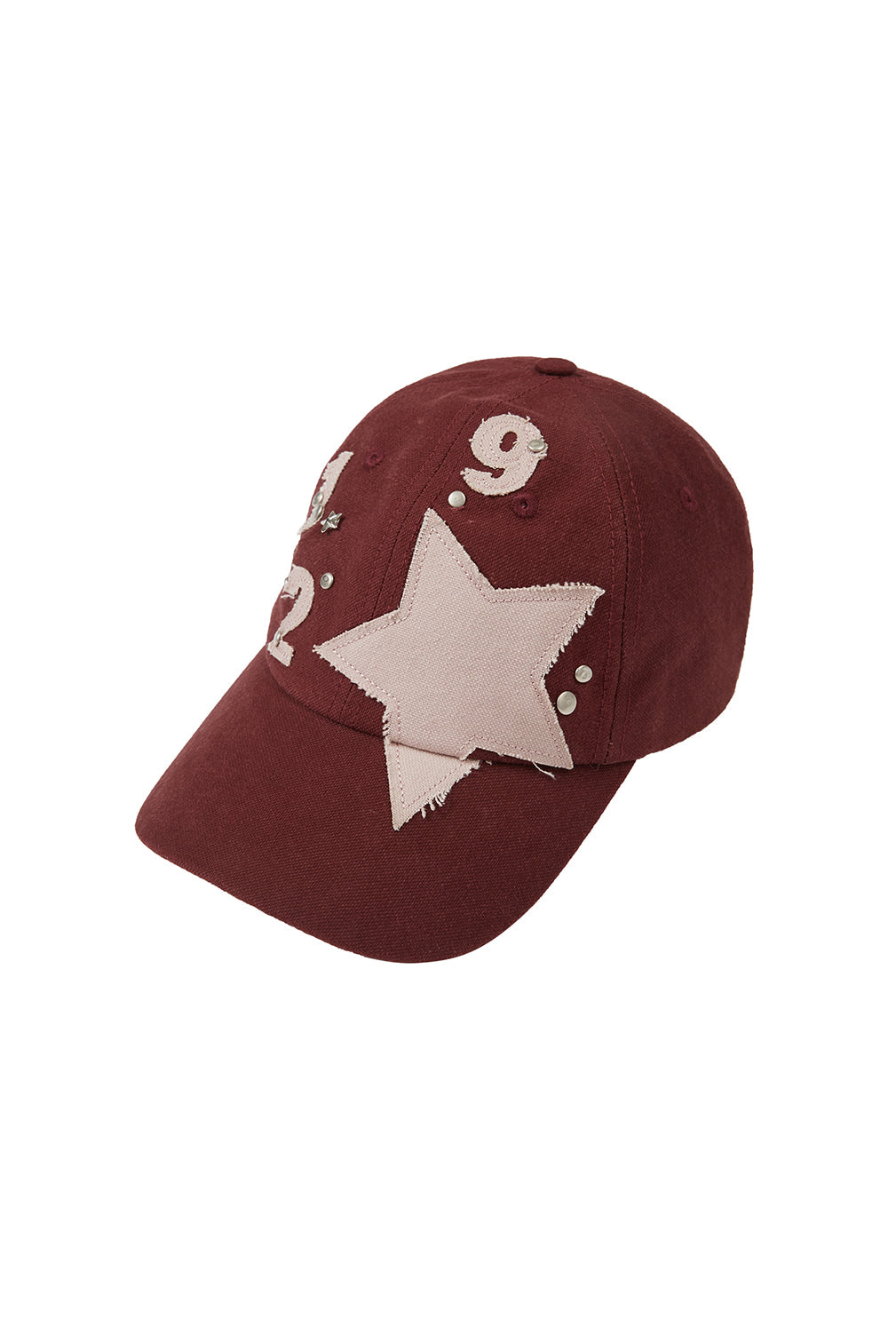 129 Star Patch Ball Cap Burgundy