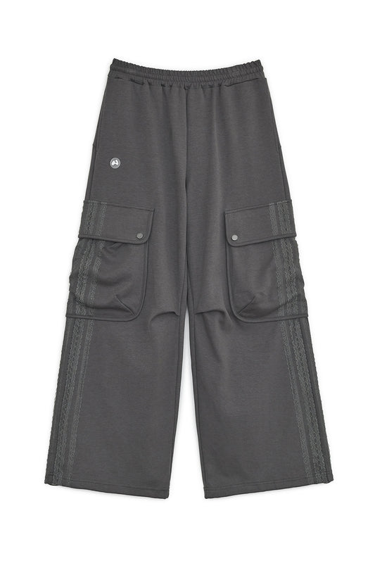 Big pocket lace cargo pants (Charcoal)