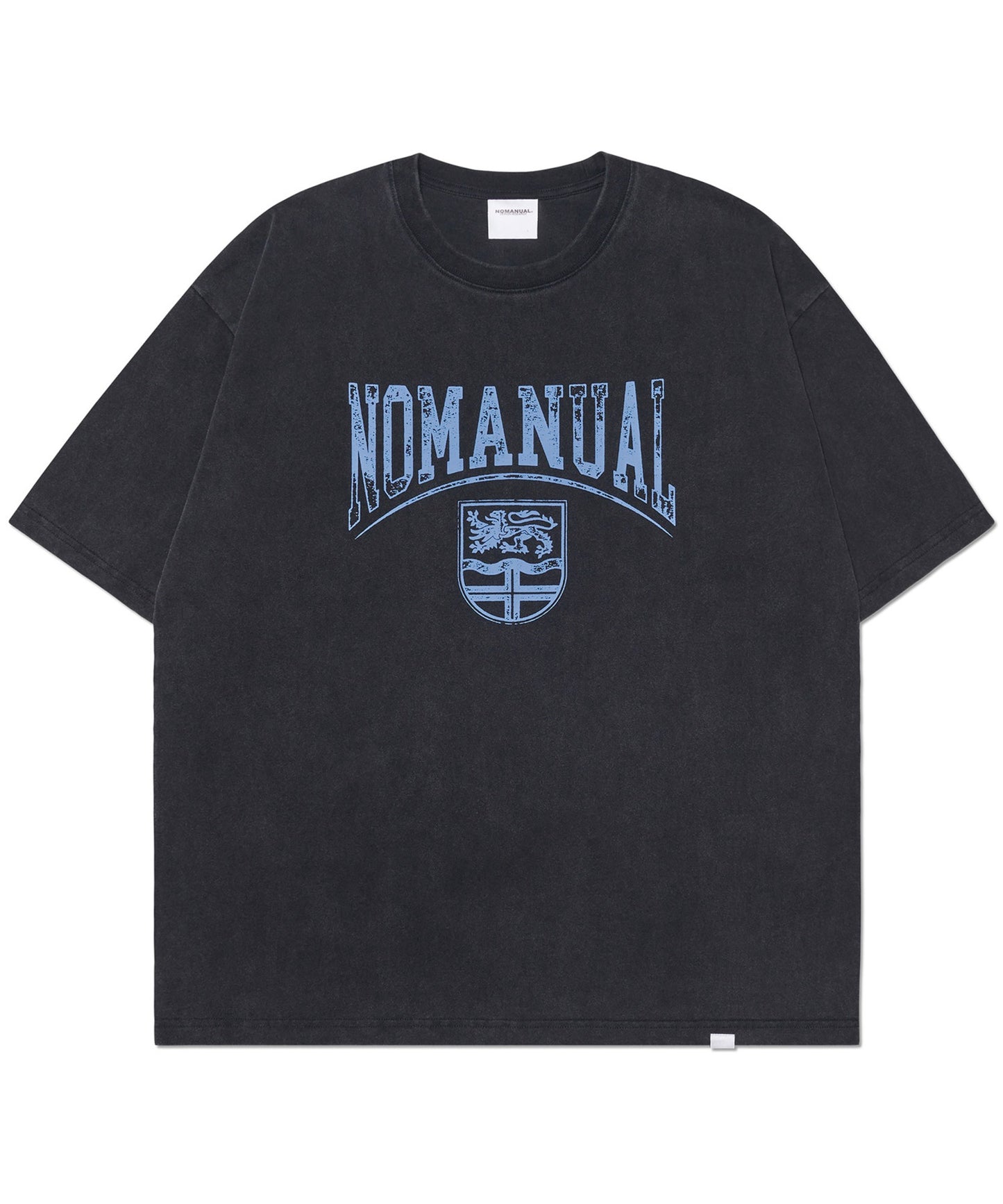 (6/2 deliver) EMBLEM WASHED T-SHIRT - WASHED BLACK