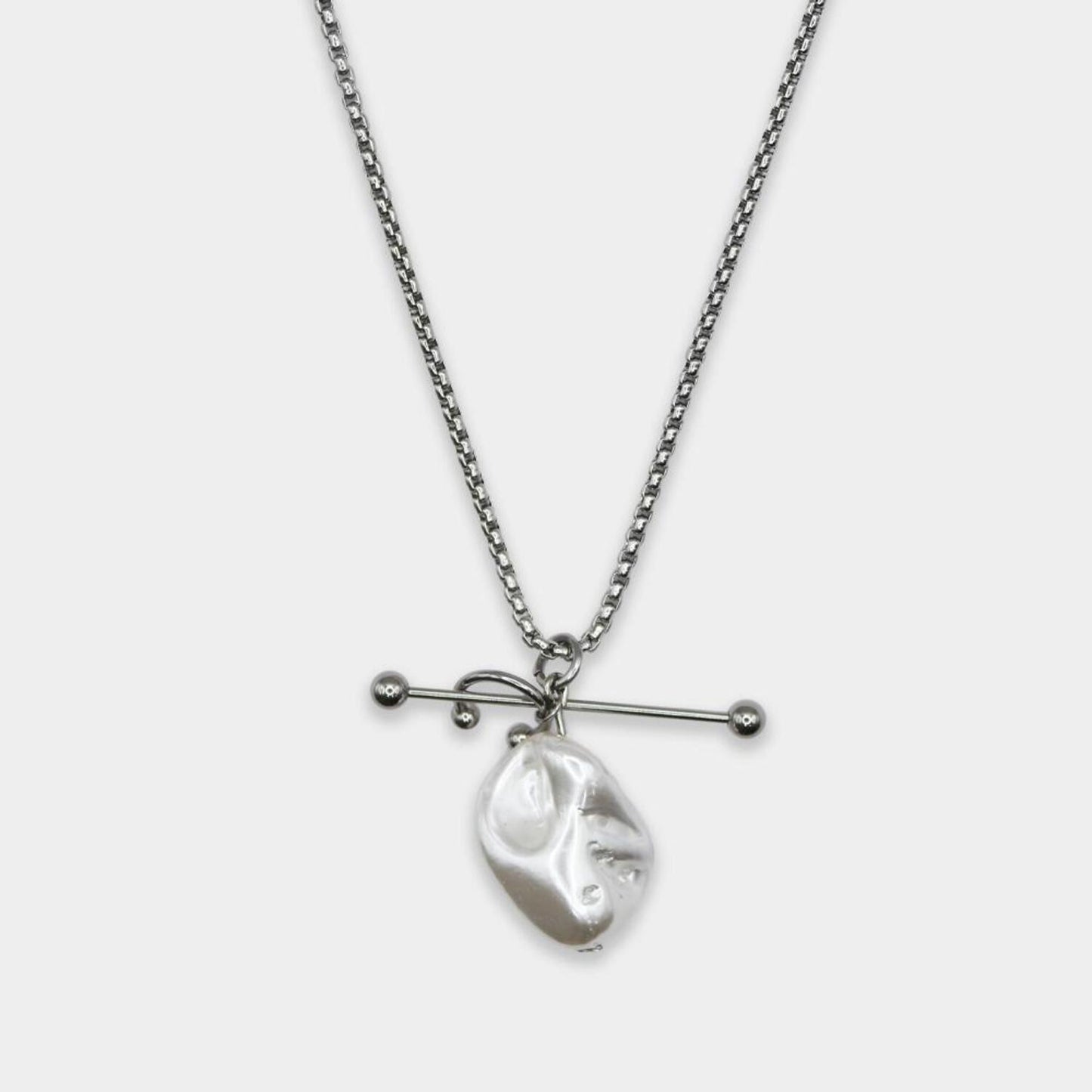 Pierced Pearl Drop Necklace