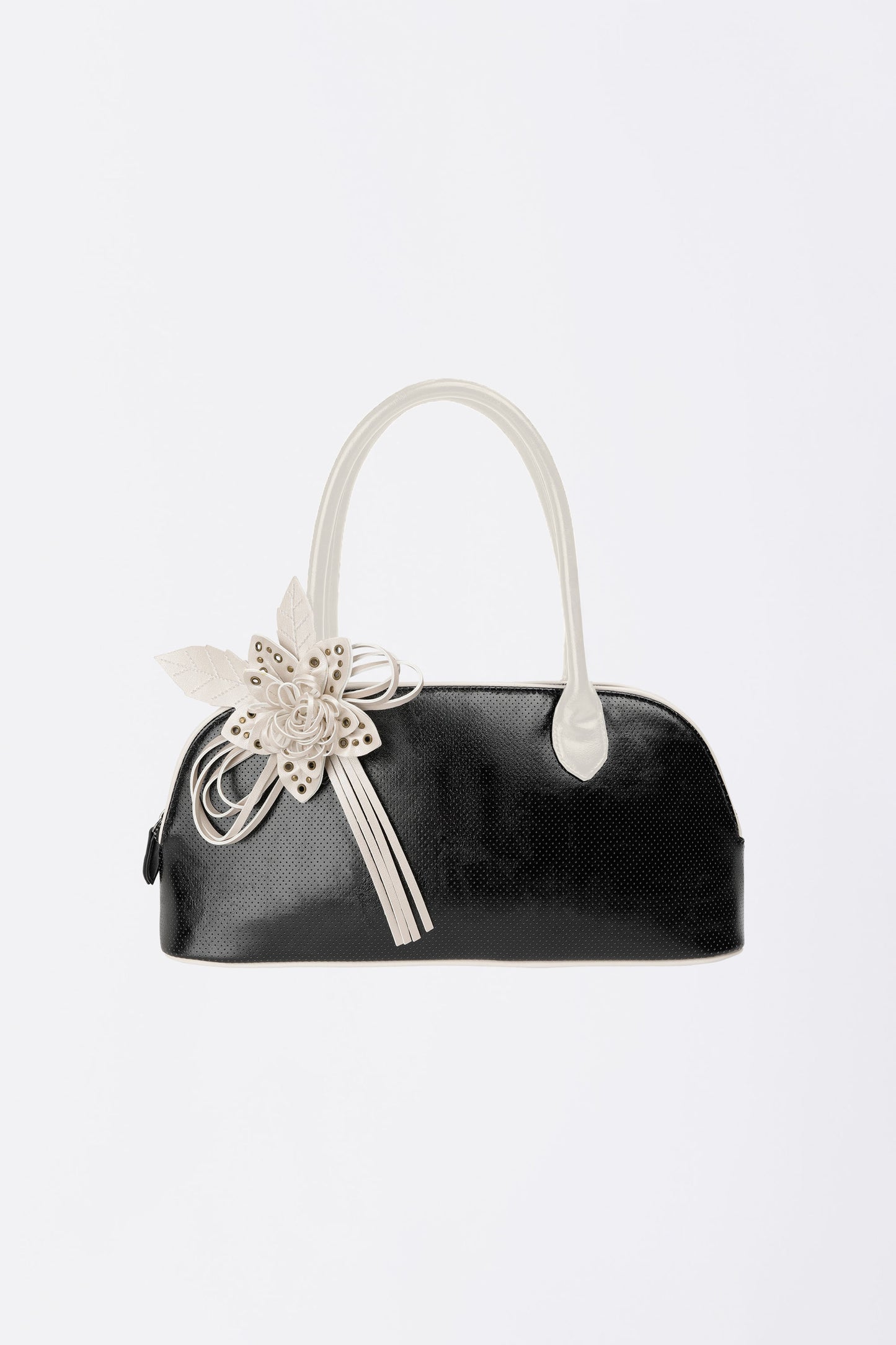 Flower Bowling Bag Glossy Black