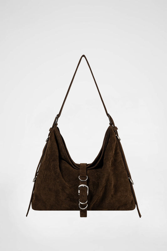 DIDI BELTED BIG BAG(2-WAY) / BROWN SUEDE