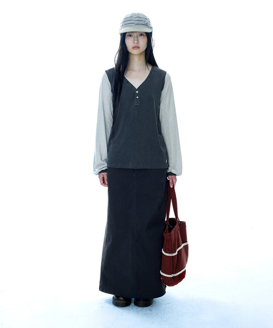 SNUG BUTTON LONGSLEEVES CHARCOAL