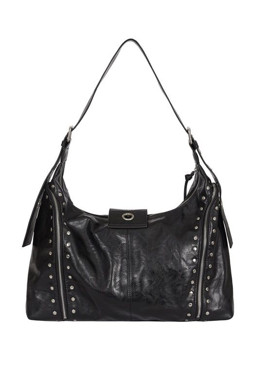 Leaf Eyelet Big Shoulder Back Black