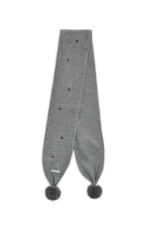 Embo pom-pom fleece muffler (Gray)
