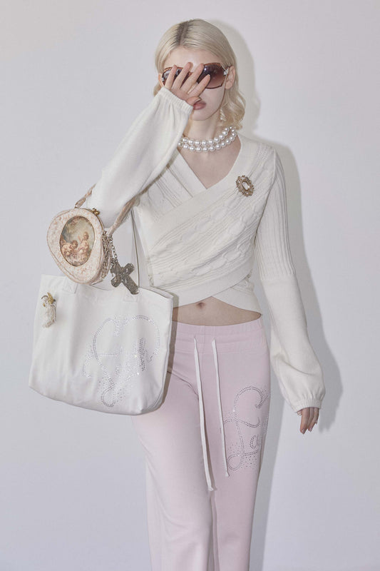 Faith Rhinestone Eco Bag Washed Natural