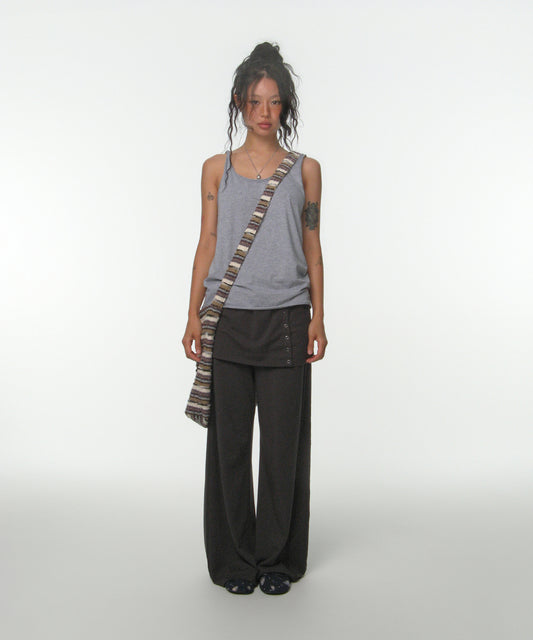 TWISTED SLEEVELESS MELANGE GREY