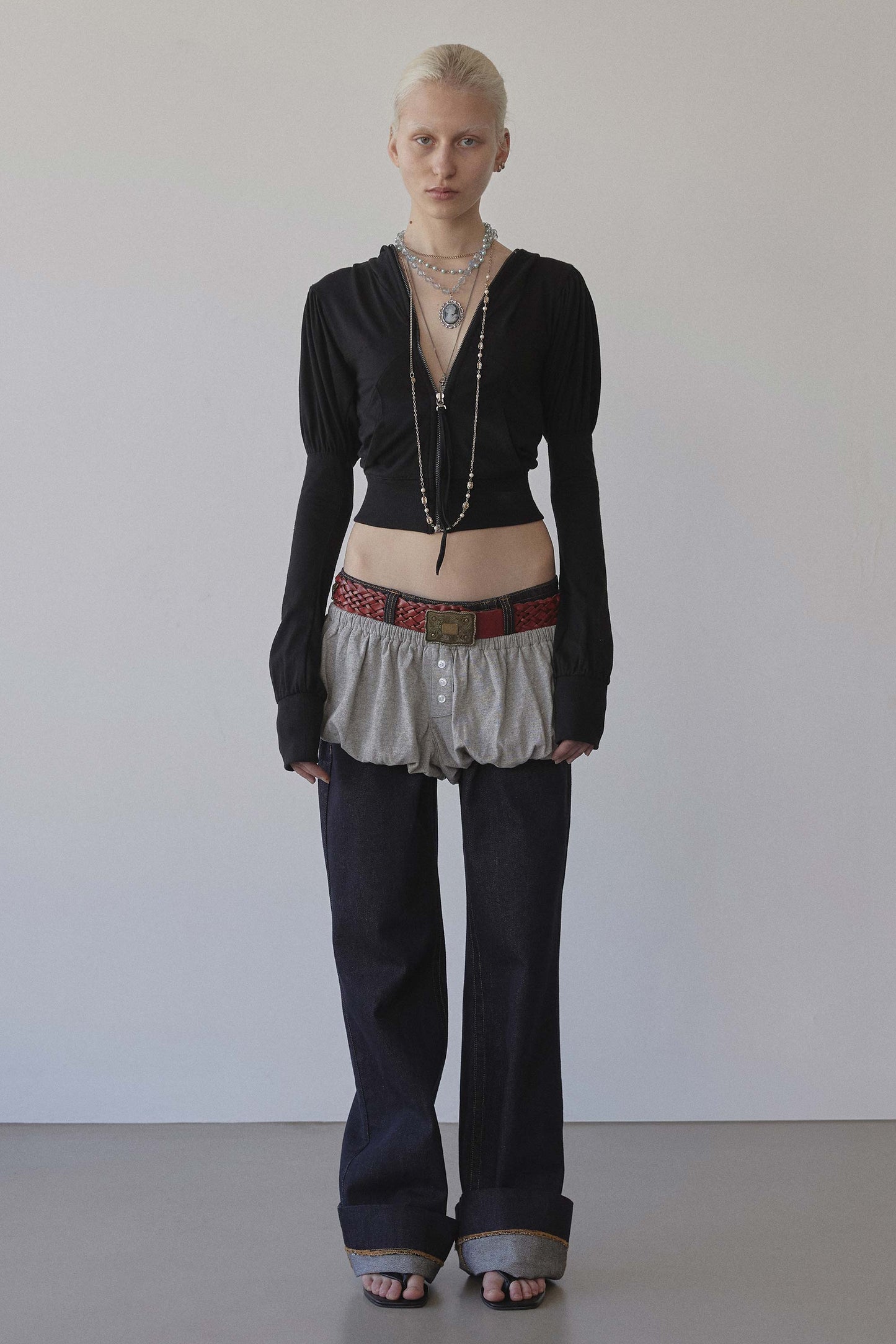 Solid Zip-Up Hoodie Black