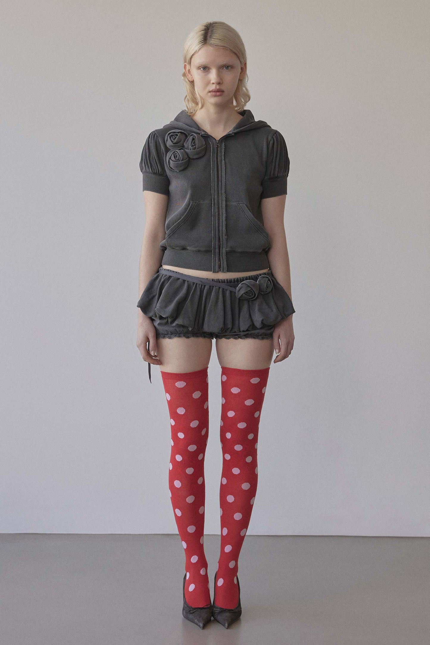 Washed Rose Bloomer Skort Charcoal