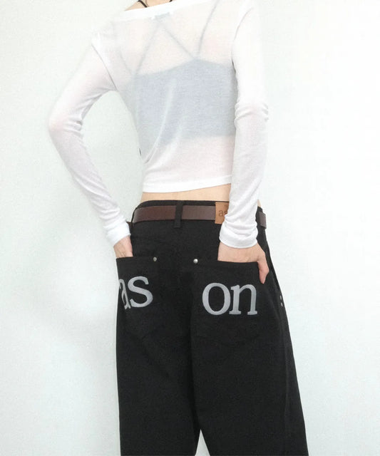SMOG WIDE PANTS - BLACK