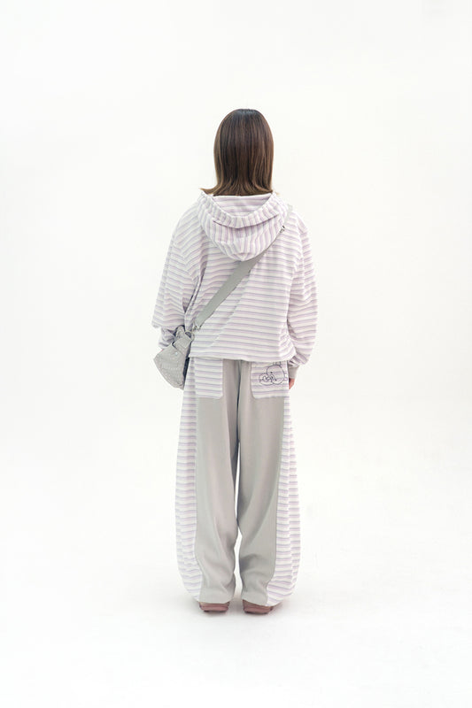 Stripe Korilakkuma jogger pants (Pink)