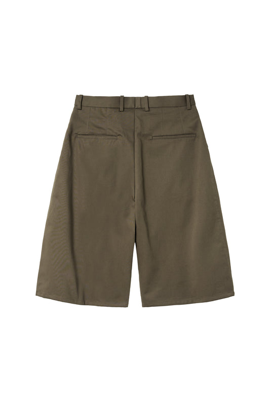 Two Pleats Shorts Dark Brown