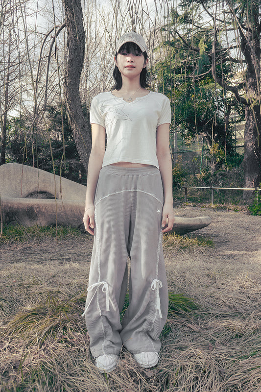 Lace jogger pants (Gray)