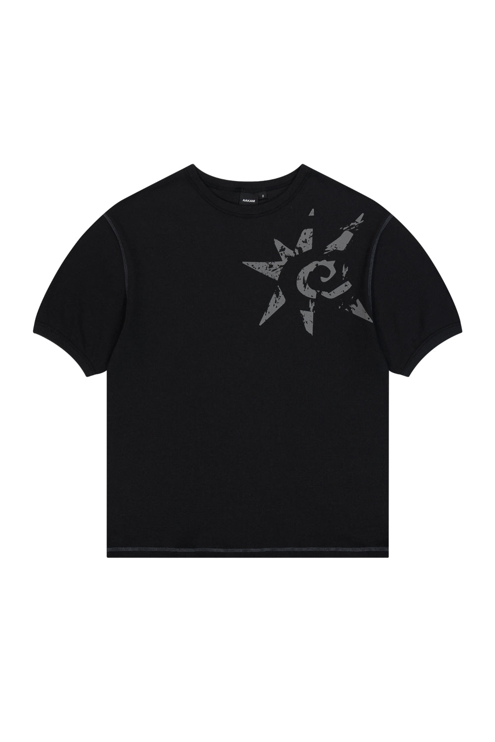 Ribbed Star Ringer Top (Black)