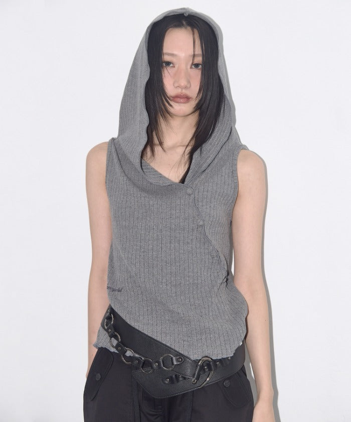 BIRD COWL SLEEVELESS (CHARCOAL)