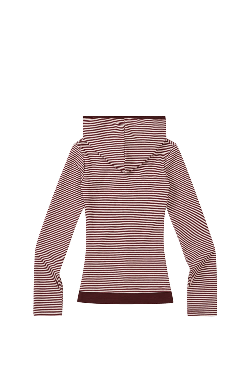 Layered Stripe Hoodie / Burgundy