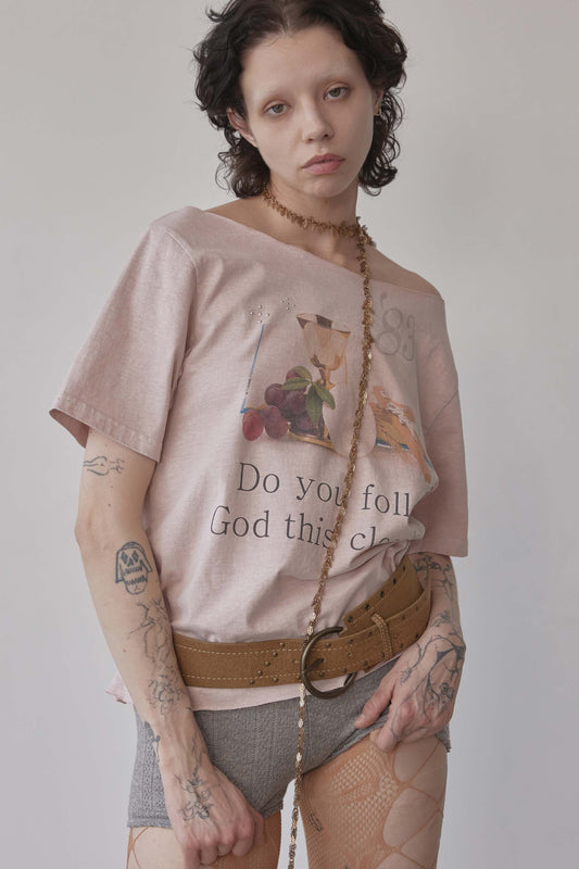 Faith Cut Out Tee Washed Apricot