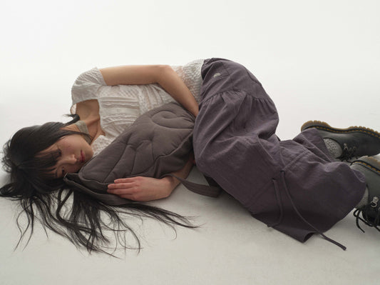 SHIRRING ROUGH PANTS NAVY