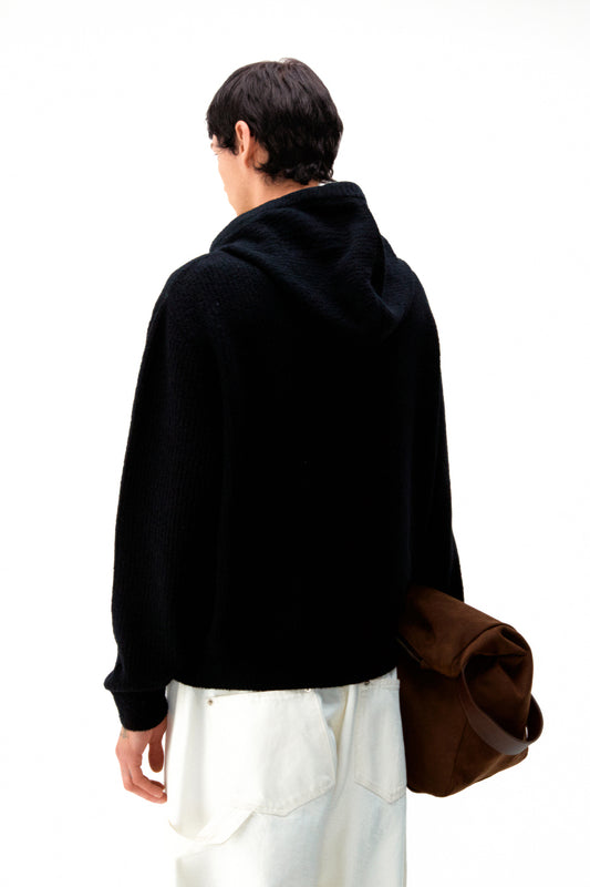 Wool blend bouquet hooded sweater / 2 Color