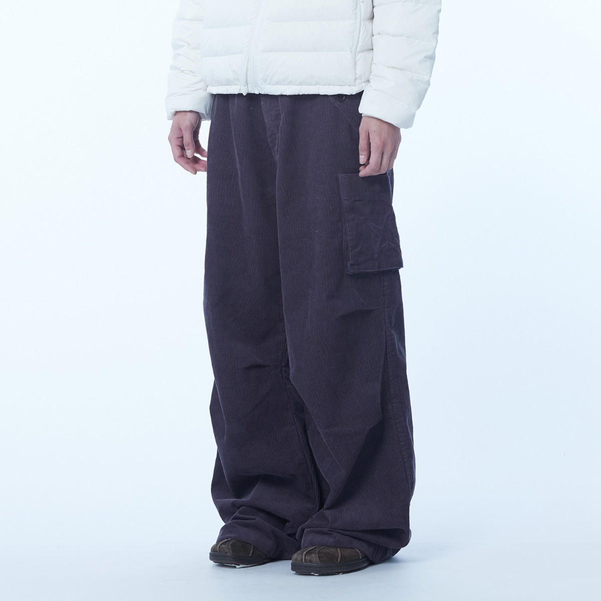 TCM corduroy cargo pants (dark purple)