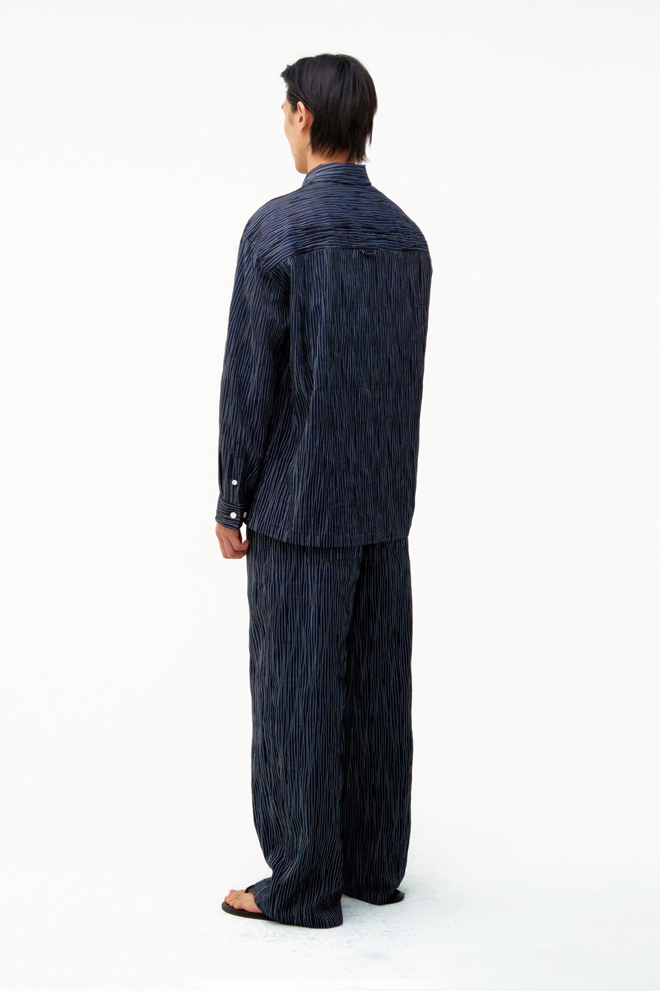 Textured Striped Lounge Shirt / 2 Color